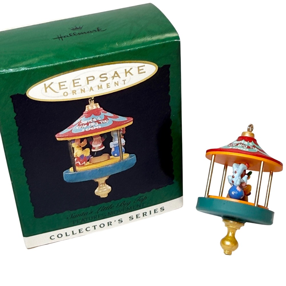 Hallmark Keepsake Ornament 1996 Santas Little Big Top Ken Crow Circus Carousel